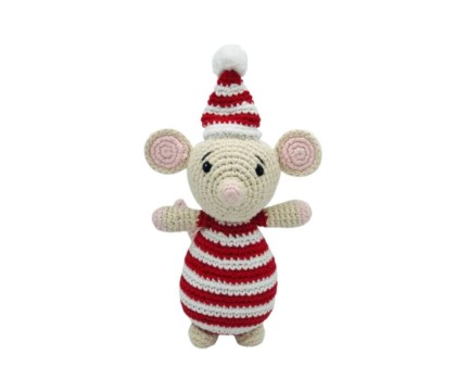 Mouse stripe christmas rattle